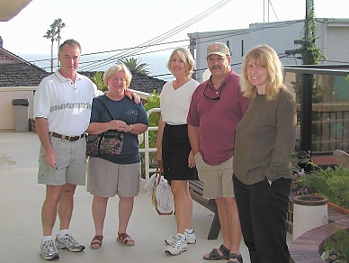 Bob, Cathy, Carolyn, Chuck, Angela at the By The Sea Inn in Laguna Beach
