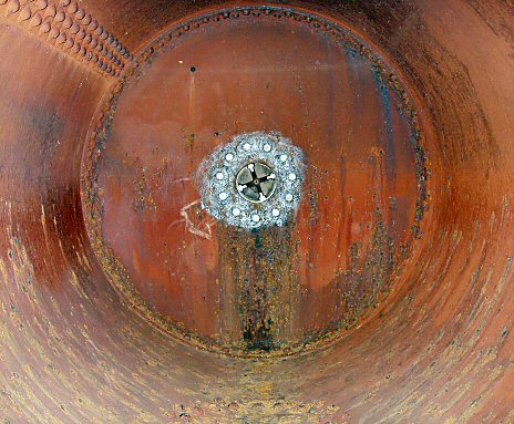 inside the boiler, rusted
