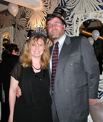 Jim and Angela in New Year's Eve Hats