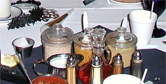 Low Fat, Low Calorie condiments on the table.
