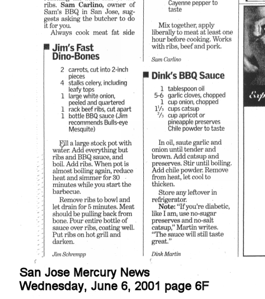 scanned image of a recipe from the Mercury News